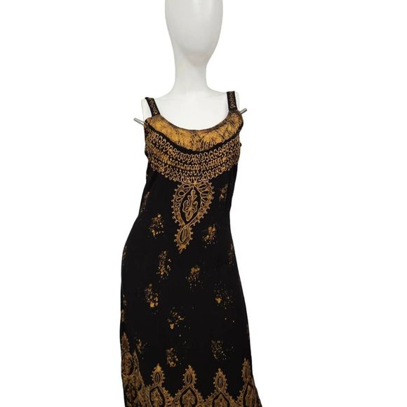 Black Embroidered Maxi Dress Medium - Picture 3 of 8